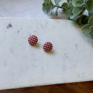 The Magdalena - Gingham Stud Earrings